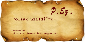 Poliak Szilárd névjegykártya